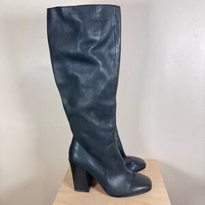 Women’s Black Leather Heeled Knee High Boots Dolce Vita Kassidy 7.5 MSRP $160